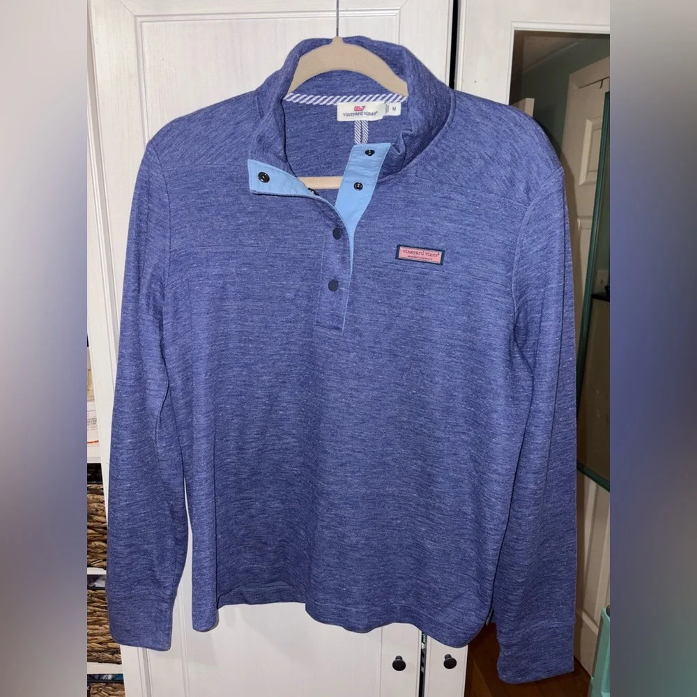 Vineyard Vines Women's Heathered Blue Sweatshirt - Picture 2 of 8